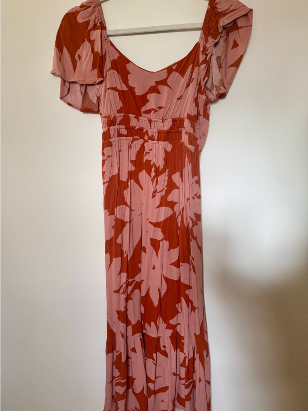 Lily Rose Rose Pink and Terracotta Floral Maxi Dress